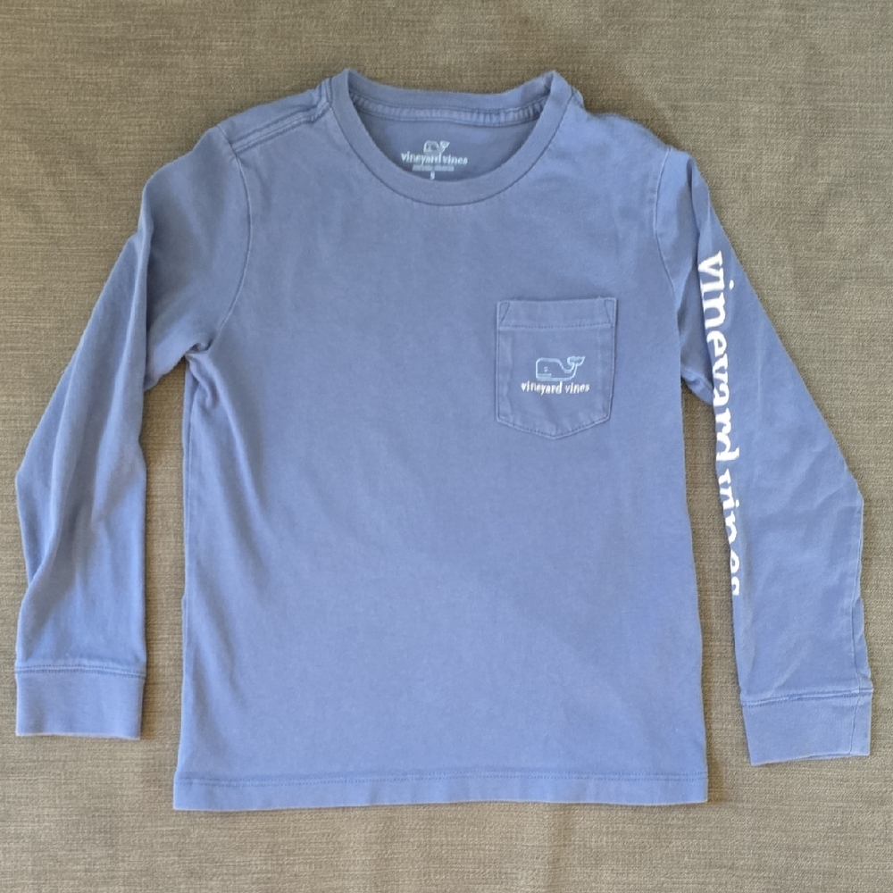 Vineyard Vines Boys' Vintage Whale Long Sleeve Pocket Tee